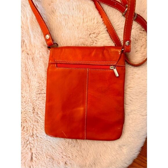 Vintage Azzurra Pelletterie Brown Leather Satchel Shoulder Crossbody Pur… - Picture 6 of 9